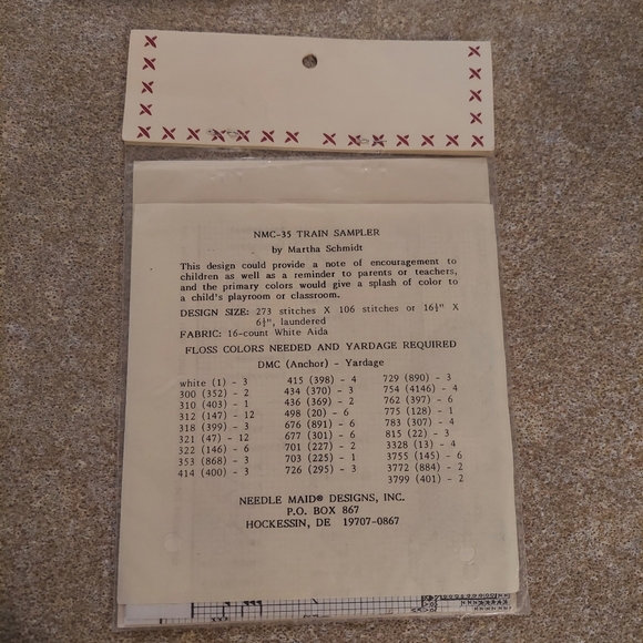 Needle Maid Designs Counted Cross Stitch Kit All Aboard Children Train, mnc-35 - Picture 5 of 6